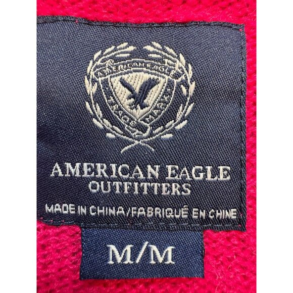 American Eagle Outfitters Womens Knitted Pullover Sweater Size M Red Long Sleeve - Picture 2 of 12